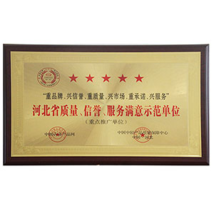 河北省質量、信譽、服務滿意示范單位